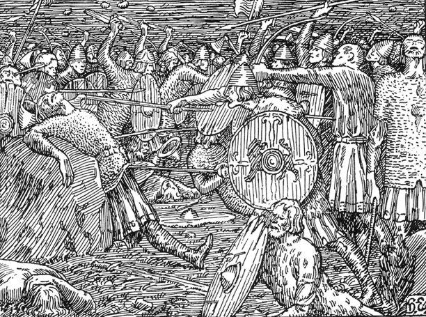 Fra slaget - illustrasjon Snorre